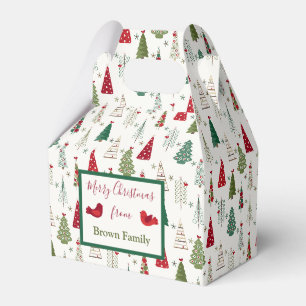Moderne Minimalistische Weihnachtsbaummuster Rot G Geschenkschachtel