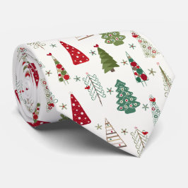 Moderne Minimalistische Weihnachtsbaummuster Rot G Krawatte