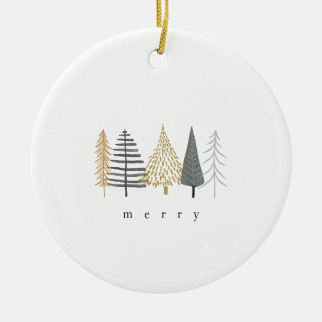 moderne minimalistische Weihnachtsdekoration Keramik Ornament (Vorne)