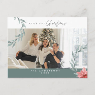 Moderne, Minimalistische Weihnachtsfamilienpost Postkarte