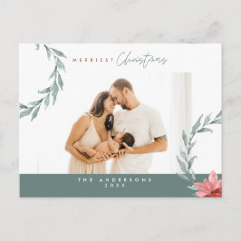 Moderne, Minimalistische Weihnachtsfamilienpost Postkarte