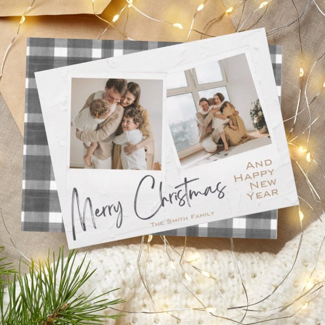 Moderne Minimalistische Weihnachtsfotokarte Feiertagskarte (Von Creator hochgeladen)