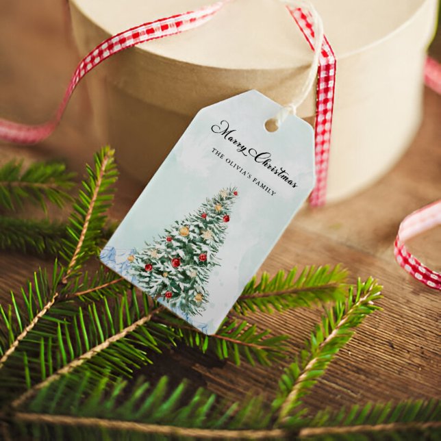 Moderne Minimalistische Weihnachtsgeschenke Geschenkanhänger (Modern Minimalist Merry Christmas Gift Tag)