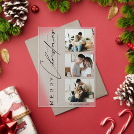 Moderne minimalistische Weihnachtskarte mit 3 Foto Acryleinladungen