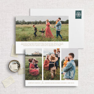 Moderne minimalistische Weihnachtskarte mit 3 vert Feiertagskarte