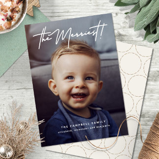 Moderne minimalistische Weihnachtskarte mit den fr Feiertagskarte