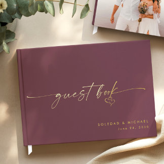 Moderne Minimalistische Wein-Skript-Hochzeit Gästebuch