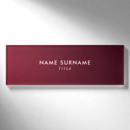 Moderne Minimalistische Wein-violette SteigungLuxe Namenschild