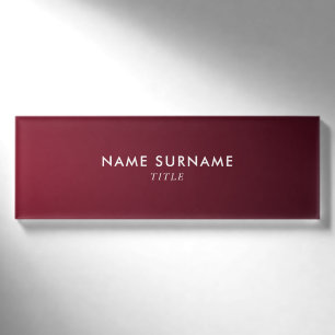Moderne Minimalistische Wein-violette SteigungLuxe Namenschild