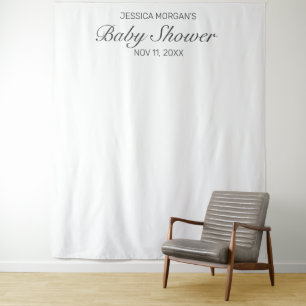 Moderne minimalistische weiße Babyparty-Fototapete Wandteppich
