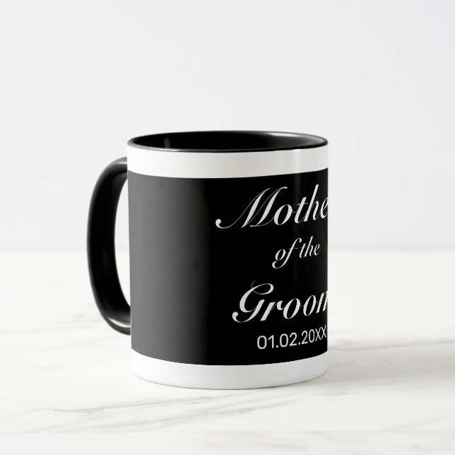 Moderne Minimalistische Weiße Elternzeit Tasse (Vorderseite Links)