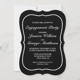 Moderne, Minimalistische Weißschwarze-Engagement-P Einladung