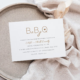 Moderne Minimalistische White Baby-Q GRILLEN Babyd Einladung