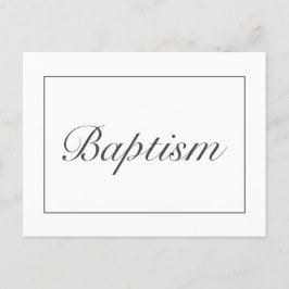 Moderne Minimalistische White Baby-Taufe Ankündigungspostkarte
