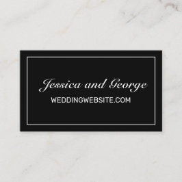 Moderne Minimalistische White Black Wedding Websit Visitenkarte