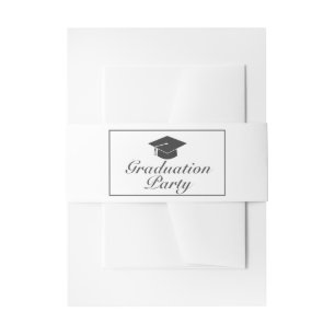 Moderne Minimalistische White Graduation Party Env Einladungsbanderole