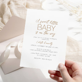Moderne Minimalistische White Sweet Little Baby Du Einladung