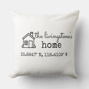Moderne Minimalistische Zuhause GPS-Koordinaten fü Kissen