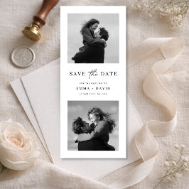 Moderne minimalistische Zwei-Foto-Hochzeits-Leseze Save The Date