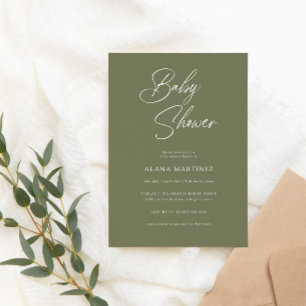 Moderne Minimalkalligraphie Babydusche Einladung