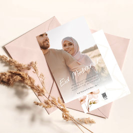 Moderne Minimalkalligraphie Eid Mubarak Foto Feiertagskarte