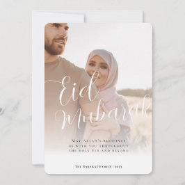 Moderne Minimalkalligraphie Eid Mubarak Foto Feiertagskarte