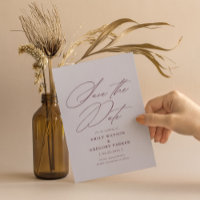 Moderne Minimalkalligraphie Violet Lilac Wedding