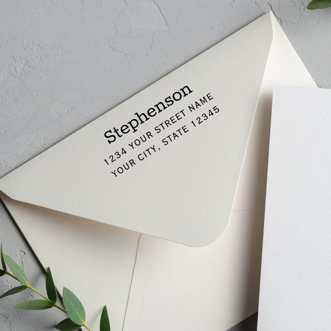 Moderne Minimalname Custom Rücksendeadresse Permastempel (Von Creator hochgeladen)