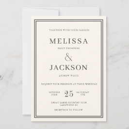 Moderne Minimalsit Elegante Klassische Hochzeit Einladung