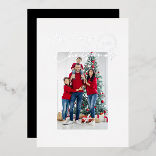 Moderne Minimalskripttypografie 1 Foto Weihnachten Folien Feiertagskarte