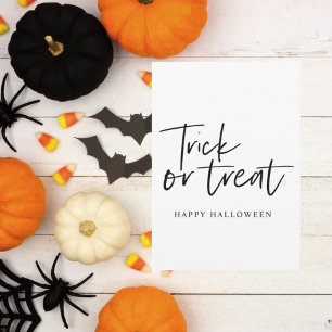 Moderne Minimaltricks und Leckerei   Frohe Hallowe Feiertagskarte