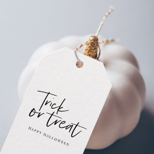 Moderne Minimaltricks und Leckerei Frohe Hallowe Geschenkanhänger