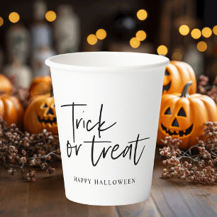 Moderne Minimaltricks und Leckerei   Frohe Hallowe Pappbecher