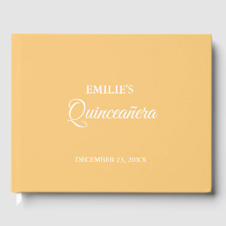 Moderne minmalistische Kalligrafie Quinceanera Gästebuch