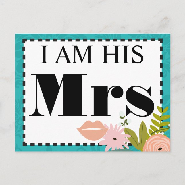 Moderne Mint Damask Hochzeit einladen Einladungspostkarte (Vorderseite)