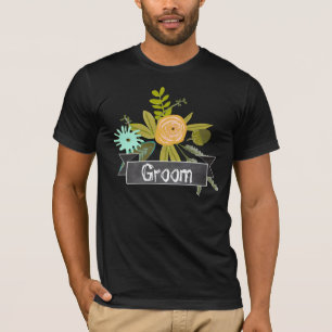 Moderne Mint-Kreidetafel Bräutigam Hochzeit T-Shir T-Shirt