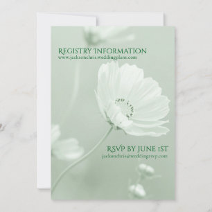Moderne Mint-Weiche Florale Skript-Typografie-Hoch Einladung
