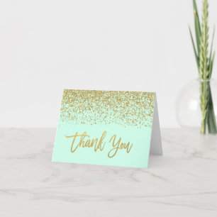 Moderne Minze-Faux-Gold-Glitter-Dankeschön Dankeskarte