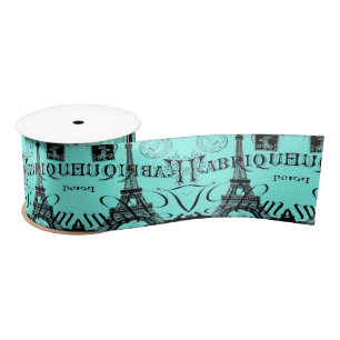 Moderne Minze Türkis Aqua Blau Paris Eiffelturm Satinband