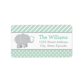 Moderne Minze und graue ElefantenRücksendeadresse Adressaufkleber