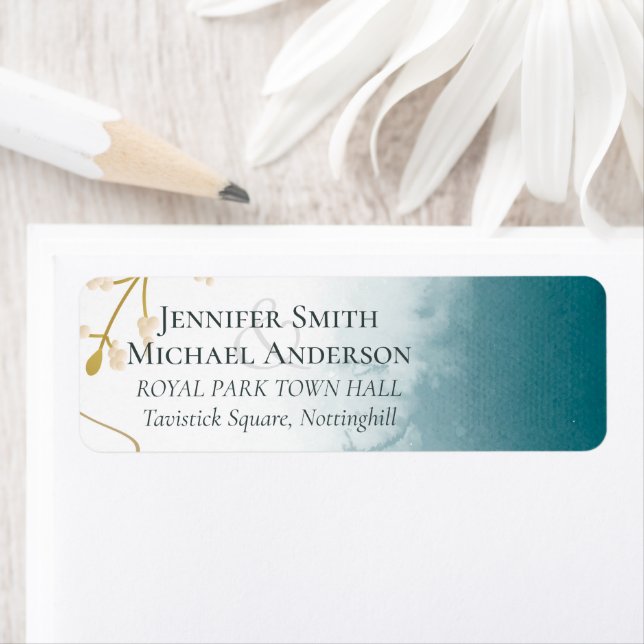 Moderne Misty Blue Gold Wedding (Insitu)