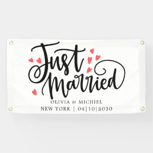 Moderne Mit Herz Frisch Verheiratet Auto Banner