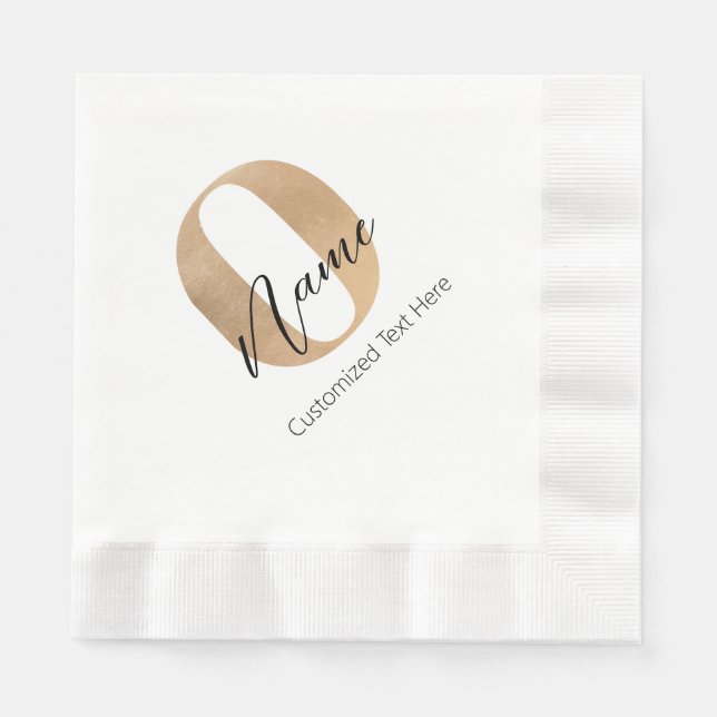 Moderne Mit Monogramm anfängliche O & Name Persona Serviette (Vorderseite)