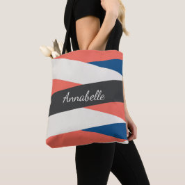 Moderne Mit Monogramm Coral & Blue Tote Tasche
