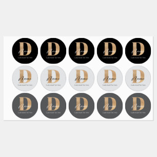 Moderne Mit Monogramm D & Name Personalisiert Etiketten