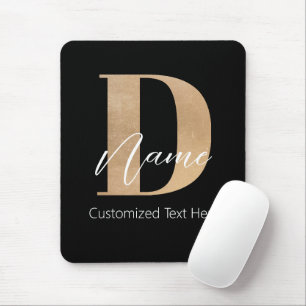 Moderne Mit Monogramm D & Name Personalisiert Mousepad