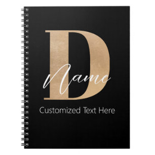 Moderne Mit Monogramm D & Name Personalisiert Notizblock