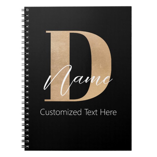 Moderne Mit Monogramm D & Name Personalisiert Notizblock (Vorderseite)