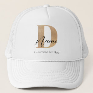 Moderne Mit Monogramm D & Name Personalisiert Truckerkappe
