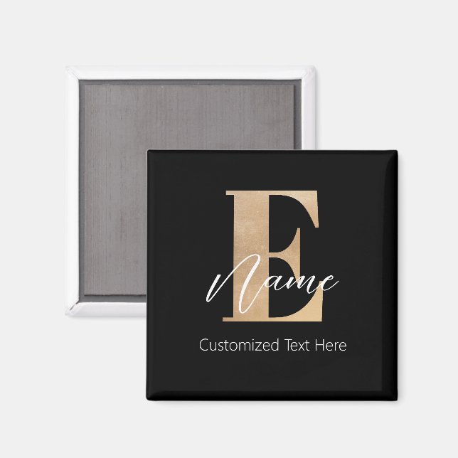 Moderne Mit Monogramm erste E & Name Personal Magnet (Vorderseite/Rückseite)